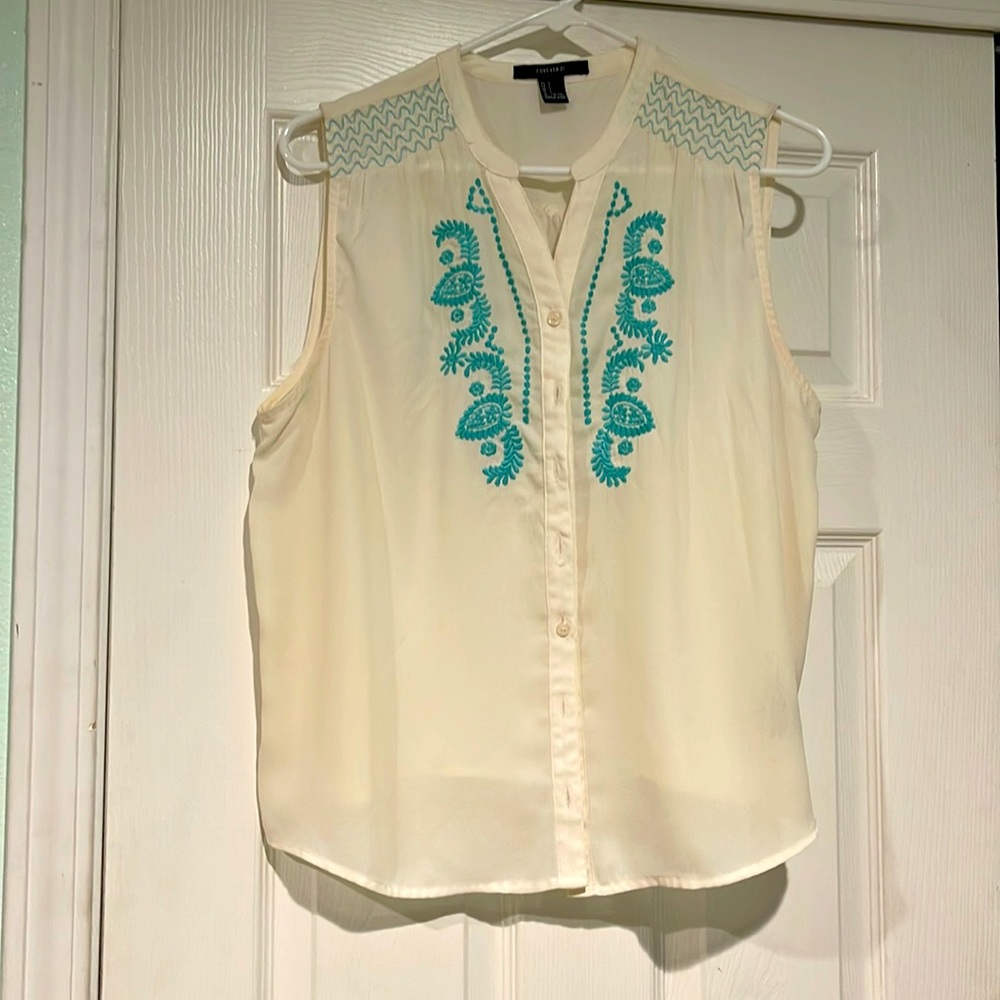 F21 Embroidered Blouse